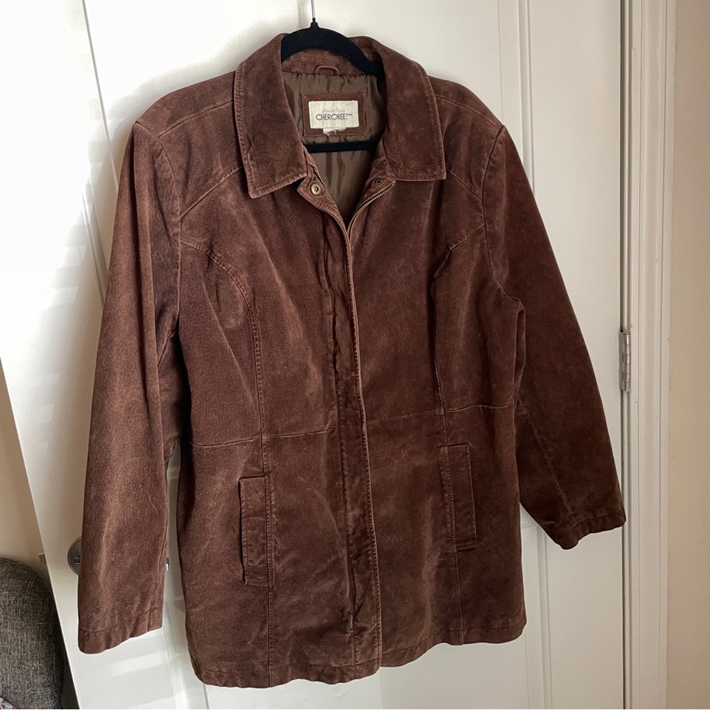 Vintage 90s y2k brown suede jacket
